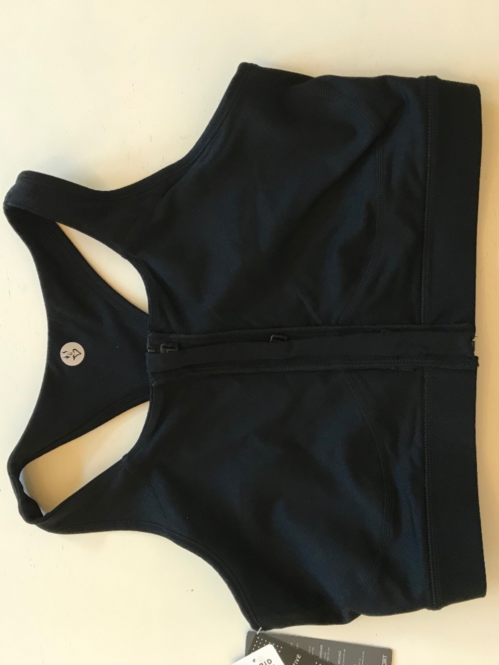 NWT TORRID TRU LOW-IMPACT WIRELESS ZIP-FRONT ACTIVE SPORTS BRA BLACK SIZE 12 - Picture 9 of 11